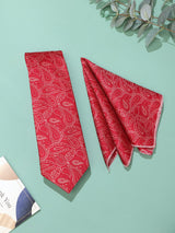 Red Paisley Necktie & Pocket Square Giftset