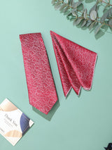 Red Abstract Necktie & Pocket Square Giftset