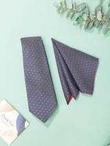 Grey Geometric Necktie & Pocket Square Giftset
