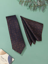 Brown Abstract Necktie & Pocket Square Giftset