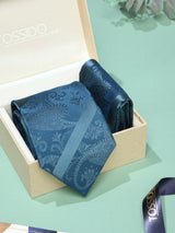 Blue Paisley Necktie & Pocket Square Giftset