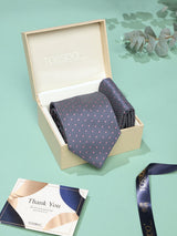 Grey Geometric Necktie & Pocket Square Giftset