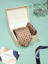 Gold Floral Necktie & Pocket Square Giftset