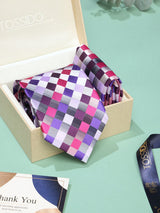 Purple Check Necktie & Pocket Square Giftset