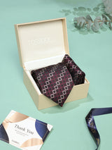 Purple Geometric Necktie & Pocket Square Giftset