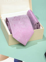 Pink Floral Necktie & Pocket Square Giftset