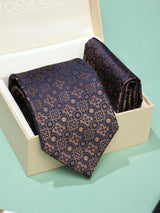 Brown Abstract Necktie & Pocket Square Giftset