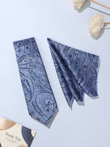 Blue Paisley Necktie & Pocket Square Giftset