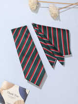 Green Stripe Necktie & Pocket Square Giftset