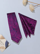 Purple Paisley Necktie & Pocket Square Giftset