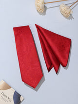 Red Paisley Necktie & Pocket Square Giftset