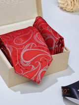Red Paisley Necktie & Pocket Square Giftset