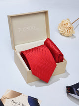 Red Abstract Necktie & Pocket Square Giftset