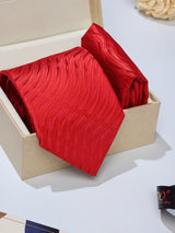 Red Abstract Necktie & Pocket Square Giftset