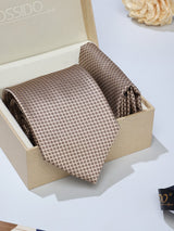 Gold Geometric Necktie & Pocket Square Giftset