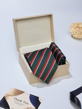 Green Stripe Necktie & Pocket Square Giftset