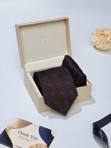 Black Geometric Necktie & Pocket Square Giftset