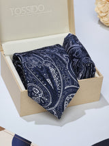 Blue Paisley Necktie & Pocket Square Giftset