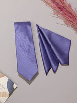 Violet Stripe Necktie & Pocket Square Giftset