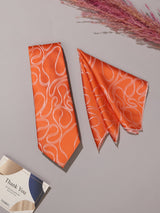 Orange Abstract Necktie & Pocket Square Giftset