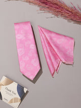 Pink Paisley Necktie & Pocket Square Giftset
