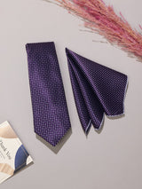 Purple Geometric Necktie & Pocket Square Giftset