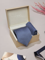 Blue Geometric Necktie & Pocket Square Giftset