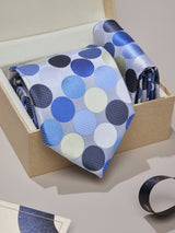 Blue Polka Necktie & Pocket Square Giftset