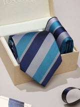 Multicolor Stripe Necktie & Pocket Square Giftset