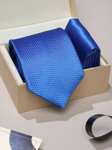 Blue Abstract Necktie & Pocket Square Giftset