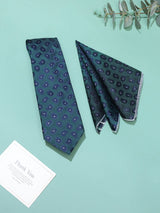 Green & Blue Paisley Necktie & Pocket Square Giftset
