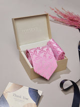 Pink Paisley Necktie & Pocket Square Giftset