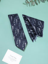 Blue Paisley Necktie & Pocket Square Giftset