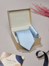 Blue Stripe Necktie & Pocket Square Giftset