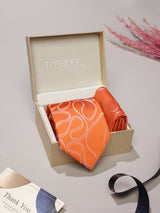 Orange Abstract Necktie & Pocket Square Giftset