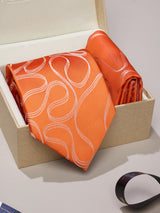 Orange Abstract Necktie & Pocket Square Giftset