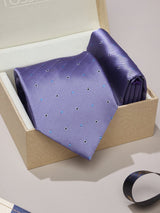 Violet Stripe Necktie & Pocket Square Giftset