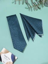 Teal Floral Necktie & Pocket Square Giftset