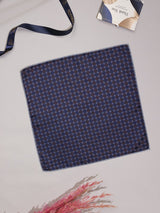 Blue Geometric Jacquard Pocket Square