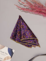 Purple Floral Jacquard Pocket Square