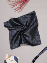 Black Floral Jacquard Pocket Square
