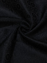 Black Floral Jacquard Pocket Square