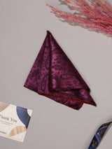 Purple Floral Jacquard Pocket Square