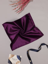 Purple Solid Jacquard Pocket Square