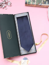 Navy Blue Stripes Broad + Long Necktie