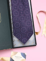 Purple Floral Broad Necktie