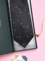 Black Paisley Broad + Long Necktie