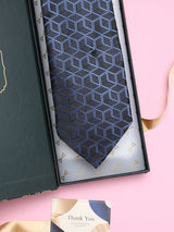 Black Geometric Broad Necktie