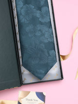 Teal Floral Broad + Long Necktie