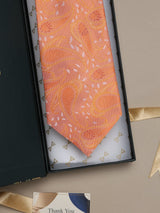 Peach Paisley Broad + Long Necktie